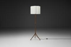 Scandinavian Modern Wood Floor Lamp with Tripod Base Scandinavia 1950s - 4566778