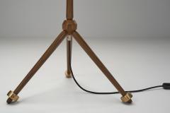 Scandinavian Modern Wood Floor Lamp with Tripod Base Scandinavia 1950s - 4566786