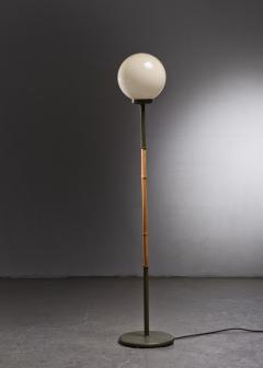 Scandinavian Modern metal and bamboo floor lamp - 2998675