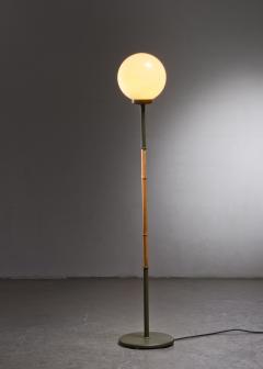 Scandinavian Modern metal and bamboo floor lamp - 2998676