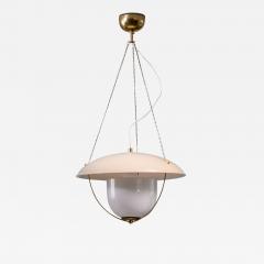 Scandinavian Modern metal and opaline glass pendant - 2503934