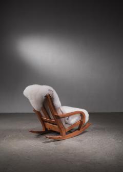 Scandinavian Modern pine rocking chair - 2719178
