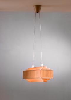 Scandinavian Modern wood and metal pendant - 2499612