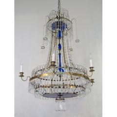 Scandinavian Neoclassical Six Light Crystal Chandelier circa 1800 - 4389721