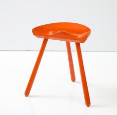 Scandinavian Orange Painted Tractor Seat Stool Circa 1960s - 2593121