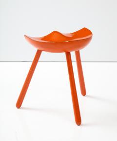 Scandinavian Orange Painted Tractor Seat Stool Circa 1960s - 2593122