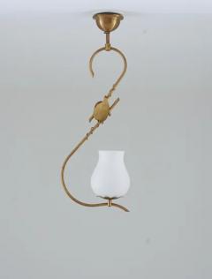 Scandinavian Pendant in Brass and Glass Swedish Modern - 3387033