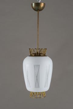 Scandinavian Pendant in Brass and Glass Swedish Modern Design 1940s - 898454