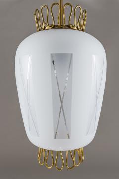 Scandinavian Pendant in Brass and Glass Swedish Modern Design 1940s - 898456