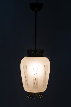 Scandinavian Pendant in Brass and Glass Swedish Modern Design 1940s - 898457