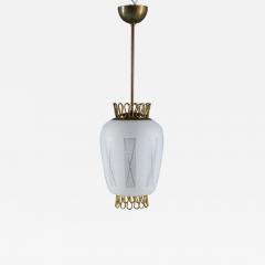 Scandinavian Pendant in Brass and Glass Swedish Modern Design 1940s - 901539