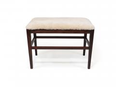 Scandinavian Rosewood Bench in Shearling - 2652802