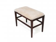 Scandinavian Rosewood Bench in Shearling - 2652805