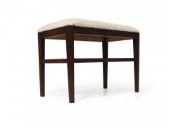 Scandinavian Rosewood Bench in Shearling - 2652808