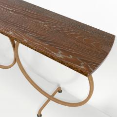 Scandinavian SWEDISH MID CENTURY RING CONSOLE TABLE WITH CERUSED OAK TOP  - 2813683