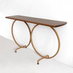 Scandinavian SWEDISH MID CENTURY RING CONSOLE TABLE WITH CERUSED OAK TOP  - 2813691