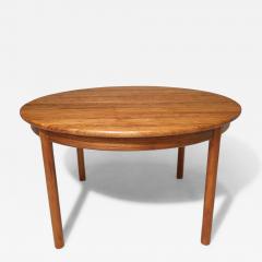 Scandinavian Solid Exotic Wood Round Dining Table with Leaves - 3728304