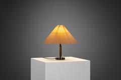 Scandinavian Table Lamp with Pleated Empire Lampshade Scandinavia ca 1940s - 3429666
