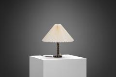 Scandinavian Table Lamp with Pleated Empire Lampshade Scandinavia ca 1940s - 3429667