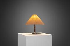 Scandinavian Table Lamp with Pleated Empire Lampshade Scandinavia ca 1940s - 3429668