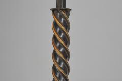 Scandinavian Table Lamp with Pleated Empire Lampshade Scandinavia ca 1940s - 3429678