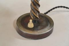 Scandinavian Table Lamp with Pleated Empire Lampshade Scandinavia ca 1940s - 3429679