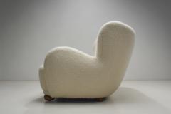 Scandinavian Three Seater Sofa Upholstered in Soft Wool Scandinavia ca 1950s - 3259748