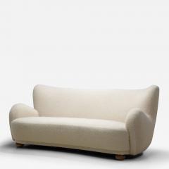 Scandinavian Three Seater Sofa Upholstered in Soft Wool Scandinavia ca 1950s - 3263027
