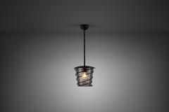 Scandinavian Tin and Glass Accent Ceiling Lamp Scandinavia 1920s - 3103582