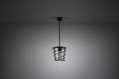 Scandinavian Tin and Glass Accent Ceiling Lamp Scandinavia 1920s - 3103583