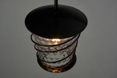 Scandinavian Tin and Glass Accent Ceiling Lamp Scandinavia 1920s - 3103588