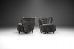 Scandinavian Upholstered Lounge Chairs with Beech Legs