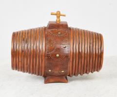 Scandinavian Willow Banded Barrel Flask - 4388301