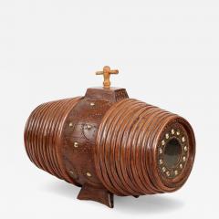 Scandinavian Willow Banded Barrel Flask - 4393213