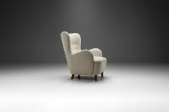 Scandinavian Wingback Armchair Upholstered in Boucl Scandinavia 1950s - 2676420