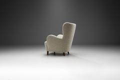 Scandinavian Wingback Armchair Upholstered in Boucl Scandinavia 1950s - 2676421