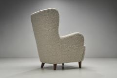 Scandinavian Wingback Armchair Upholstered in Boucl Scandinavia 1950s - 2676422