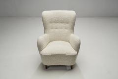 Scandinavian Wingback Armchair Upholstered in Boucl Scandinavia 1950s - 2676427