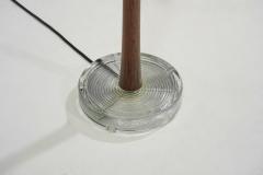 Scandinavian Wood and Glass Floor Lamp with Ruched Shade Scandinavia ca 1950s - 3369286