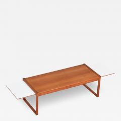 Scandinavian extendable coffee table in teak and white Denmark 1960 - 3792396