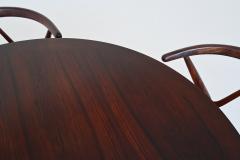Scandinavian extendable oval shaped dining table rosewood Denmark 1960 - 4001607