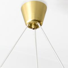 Scandinavian modern opaline glass half globe pendant with brass elements 1950 - 3324112