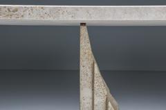 Scarpa Style Travertine Dining Table 1970s - 2664576