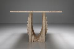 Scarpa Style Travertine Dining Table 1970s - 2664614