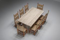 Scarpa Style Travertine Dining Table 1970s - 2664620