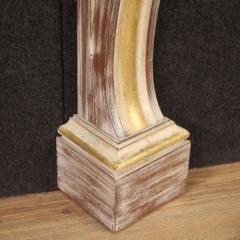 Scenic Italian painted and gilded wooden fireplace - 4230376