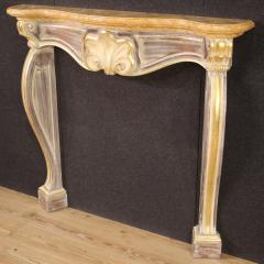 Scenic Italian painted and gilded wooden fireplace - 4230380