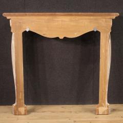Scenic Italian painted and gilded wooden fireplace - 4230381