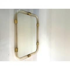 Scenographic Italian Torciglione Torchon Murano Glass Wall Mirror - 4629664