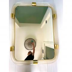 Scenographic Italian Torciglione Torchon Murano Glass Wall Mirror - 4629666